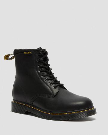 Dr Martens 1460 Pascal Warmwair Leren Winterschoenen Dames Zwart | NL 508NWY